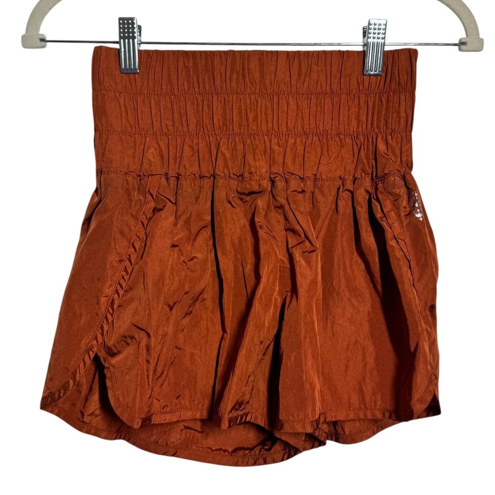 Free People FP Movement The Way Home Shorts‎ Rust Orange High Waist Small